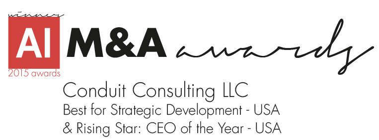 Acquisition International names both Conduit Consulting LLC and firm founder Jillian Alexander as 2015 Mergers & Acquisitions Award Winners. Conduit Consulting LLC recognized as Best Strategic Development. Jillian Alexander recognized as Rising Star CEO of the Year